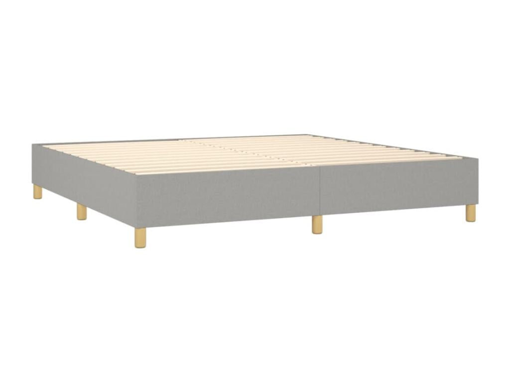 Lit à sommier tapissier avec matelas Gris clair 200x200cm Tissu