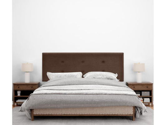 Vertchez Tête de lit en tissu Aqualine avec 2 Vertchezées de boutons 150x50cm Lits 150 - Marron