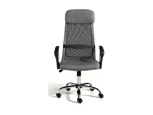 Fauteuil de bureau réglable tissu et pieds en acier gris Vertchez