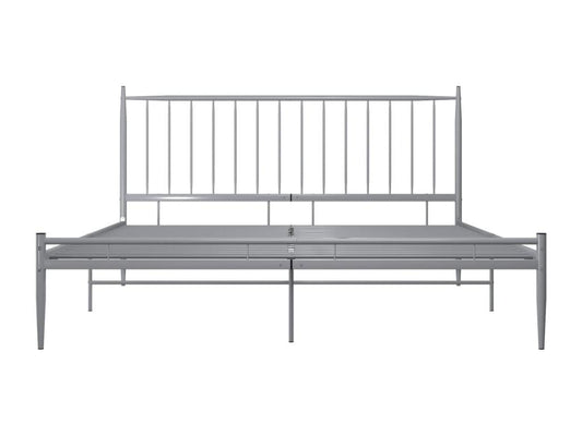 Cadre de lit sans matelas gris métal 140x200 cm