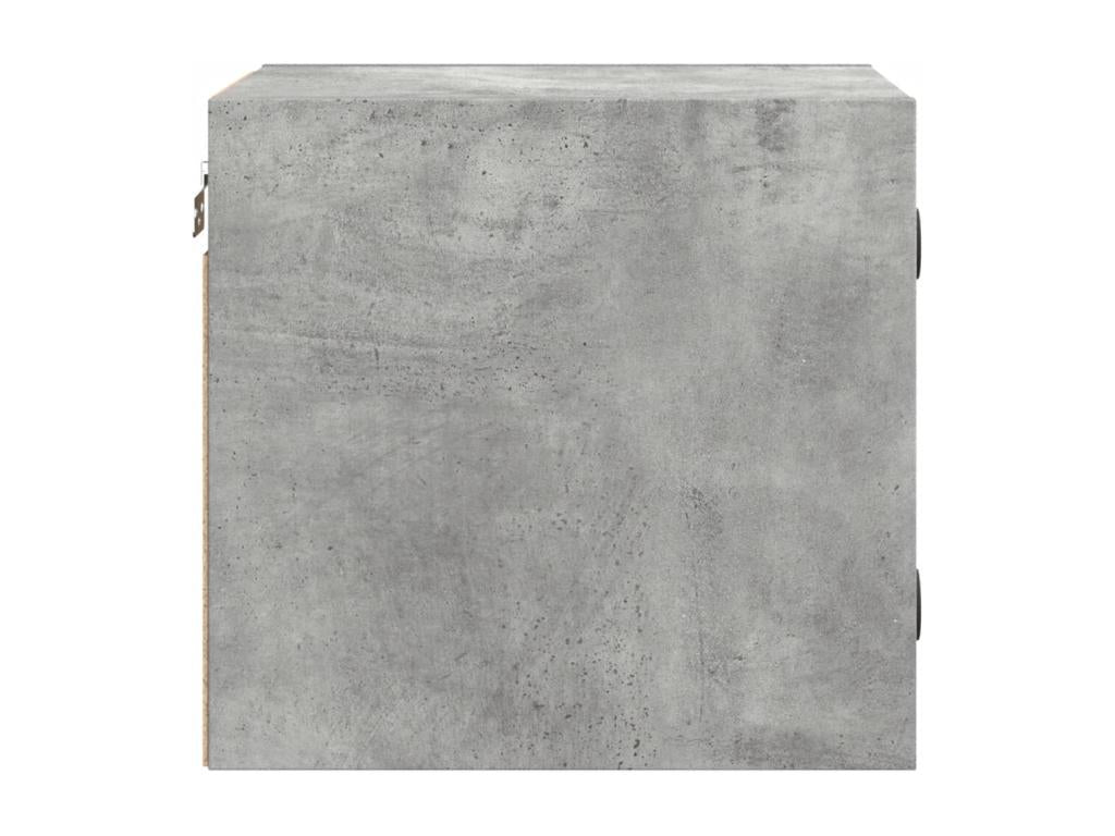 Vertchez Premium - Tables de chevet et portes vitrées 2 pcs gris béton 35x37x35 cm