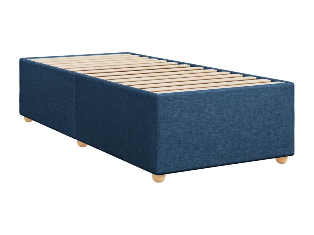 Sommier à Vertchez de lit avec matelas Bleu 80x200 cm Tissu