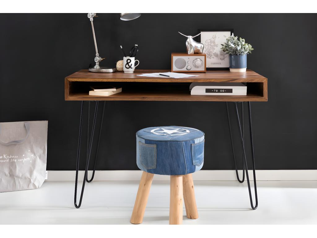 Table de Bureau Petit 110x76x60 cm Table pour Ordinateur avec Rangement