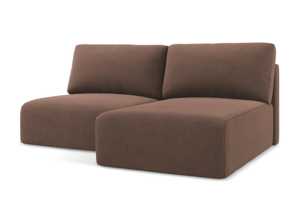 Canapé d'angle 3 places droit sans accoudoir convertible en Strukturstoff - rose poudré - Vertchez