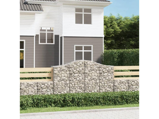 Paniers à gabions arqués 9 pcs 200x50x120-140 Fer galvanisé