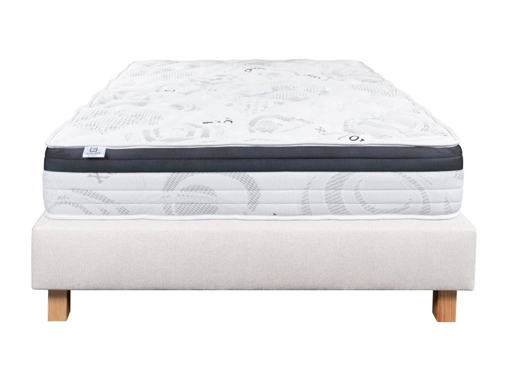 Ensemble Matelas 140x200 cm Vertchez 26 cm sommier beige