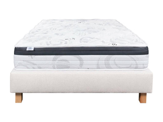 Ensemble Matelas 140x200 cm Vertchez 26 cm sommier beige