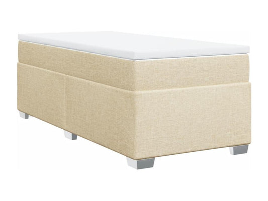 Sommier à Vertchez de lit avec matelas Crème 90x200 cm Tissu
