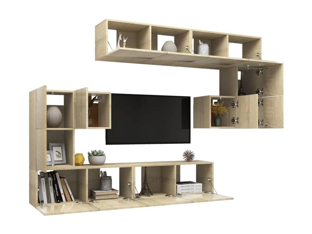 Ensemble de meubles armoire bois marron 80x30x30 cm 02 0025304