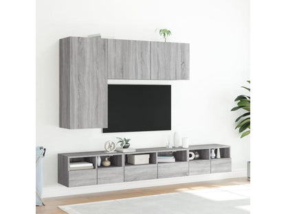 Meuble TV mural Vertchez gris 60x30x30 cm bois d'ingénierie