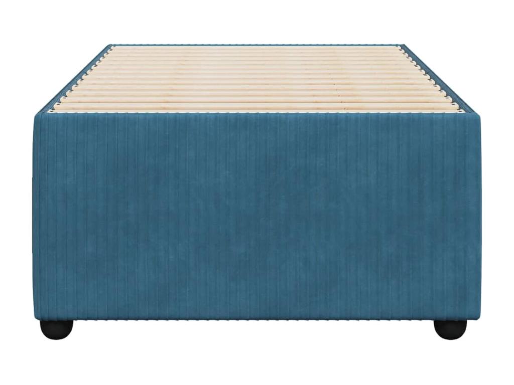 Cadre de lit sans matelas bleu 90x200 cm velours