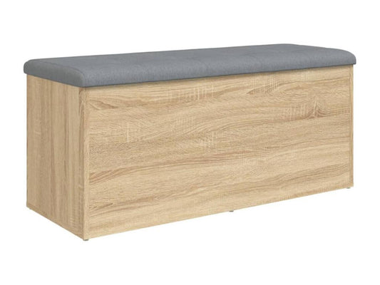 Banc de rangement chêne Vertchez 102x42x45 cm bois d'ingénierie