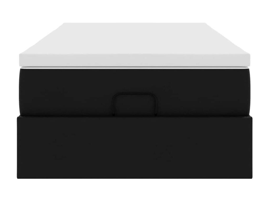 Cadre de lit ottoman avec matelas noir 80x200 cm similicuir