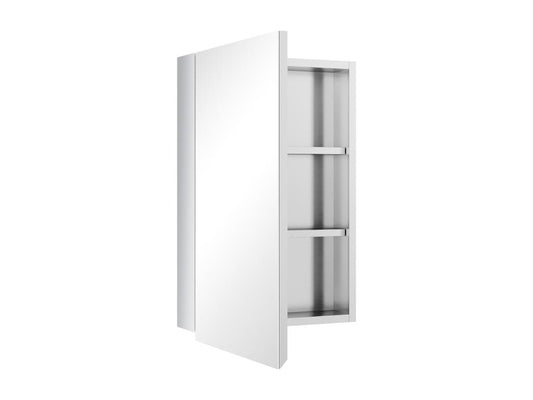 Armoire miroir murale salle de bain toilette dim- 39L x 12l x 60H cm acier inox- verre