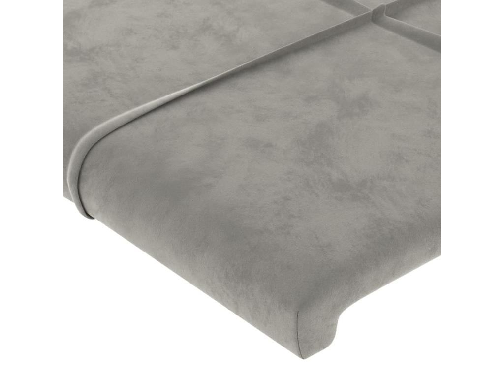Tête de lit avec oreilles Gris clair 183x23x78/88 cm Velours