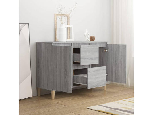 Buffet Vertchez gris 103.5x35x70 cm Bois d'ingénierie