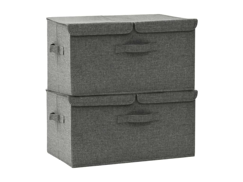 Boîtes de rangement 2 pcs Tissu 50x30x25 cm Anthracite