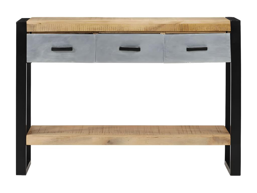 Table console 110x30x76 cm bois de manguier massif brut