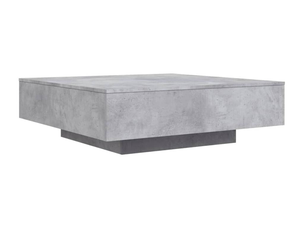 Table basse gris béton 100x100x31 cm bois d'ingénierie