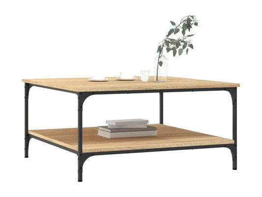 Table basse chêne Vertchez 80x80x40 cm bois d'ingénierie