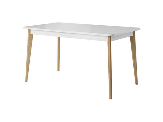 Table extensible Vertchez 140-180x75x80 cm chêne et blanc
