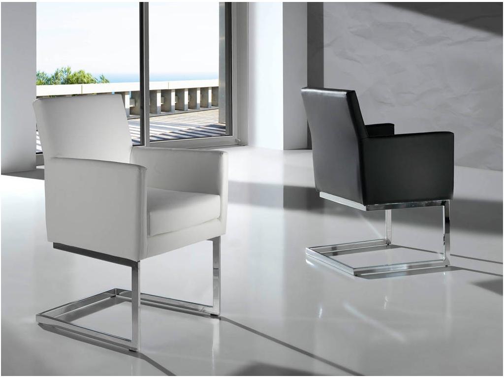 Fauteuil capitonné simili cuir et pieds acier chromé Body-Couleur Vertchez 25 Bordeaux