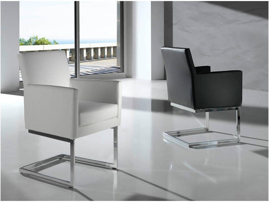 Fauteuil capitonné simili cuir et pieds acier chromé Body-Couleur Vertchez 25 Bordeaux