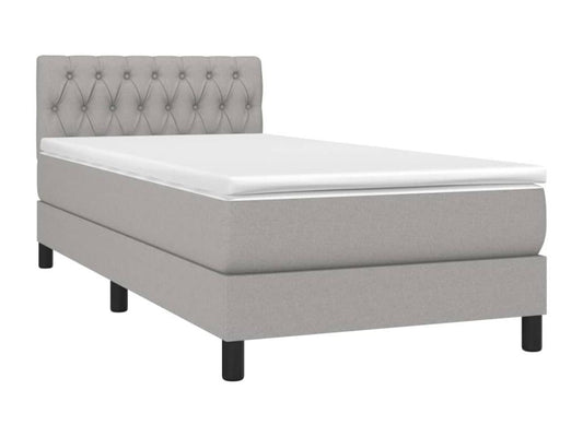 Sommier à Vertchez de lit avec matelas et LED Gris clair 90x190