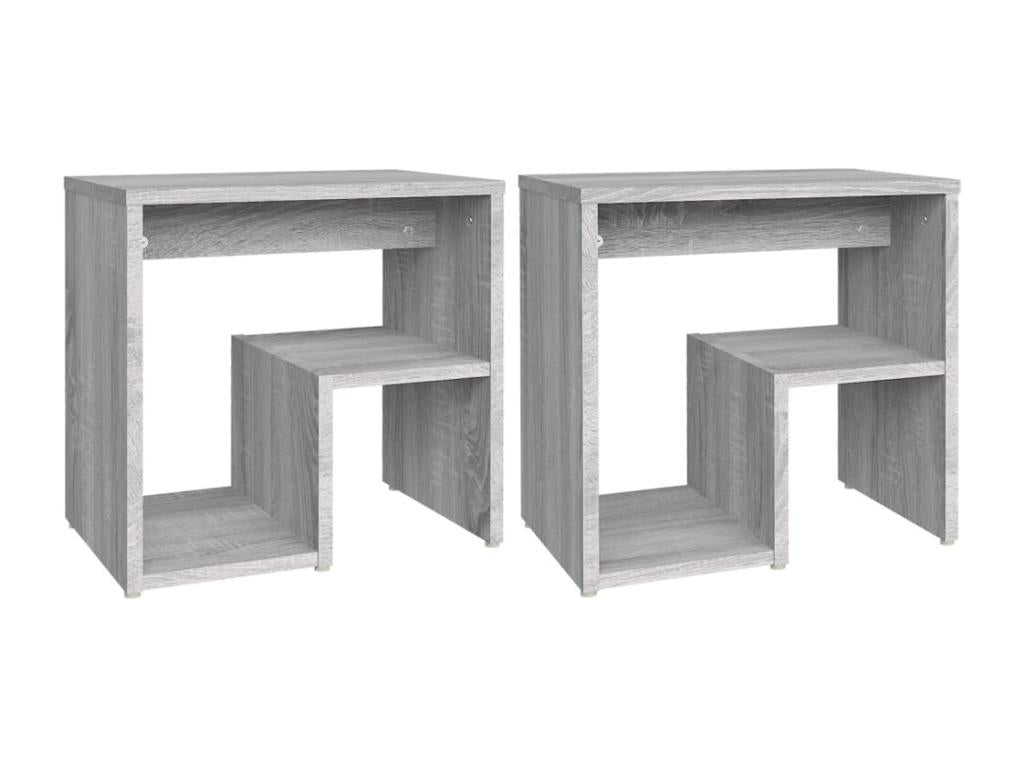 Vertchez Premium - Tables de chevet 2 pcs Vertchez gris 40x30x40 cm Bois ingénierie