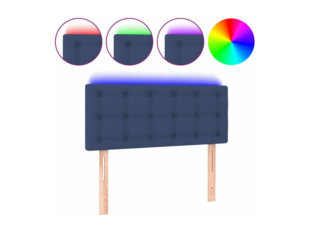Tête de lit à LED Bleu 80x5x78/88 cm Tissu