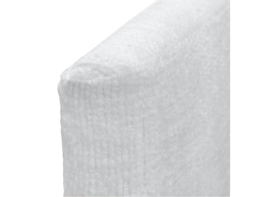 Vertchez Tête de Lit Laine Naturelle 135x105cm avec Pieds de Lit 120/135 - Blanc