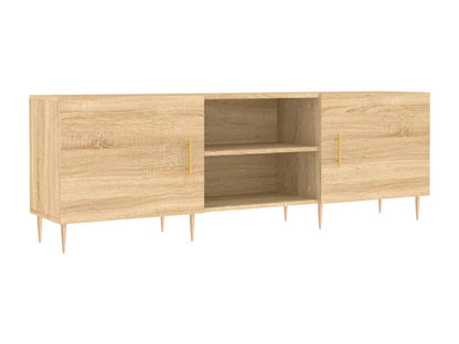 Meuble TV chêne Vertchez 150x30x50 cm bois d'ingénierie