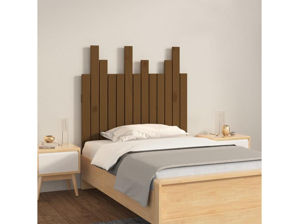 Tête de lit murale Marron miel 82.5x3x80 Bois massif de pin