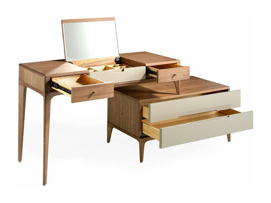 Secrétaire bois noyer et bois laqué Vertchez-Couleur Vertchez