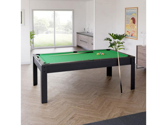 Billard Américain Vertchez 7Ft - 226.5x126.5x80 cm avec accessoires et plateau dînatoire - Couleur Noir