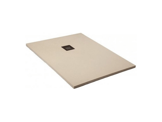 Receveur de Douche 100x125 cm Ligne Vertchez Extra Fin Blanc Vertchez Ral 1013 en Résine Synthétique et Poudre de Marbre Avec Drain Gratuit