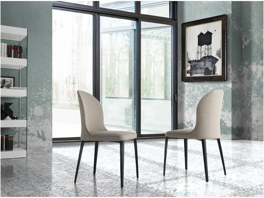 Chaise tissu et pieds acier noir Vertchez - Lot de 2-Couleur Vertchez 51