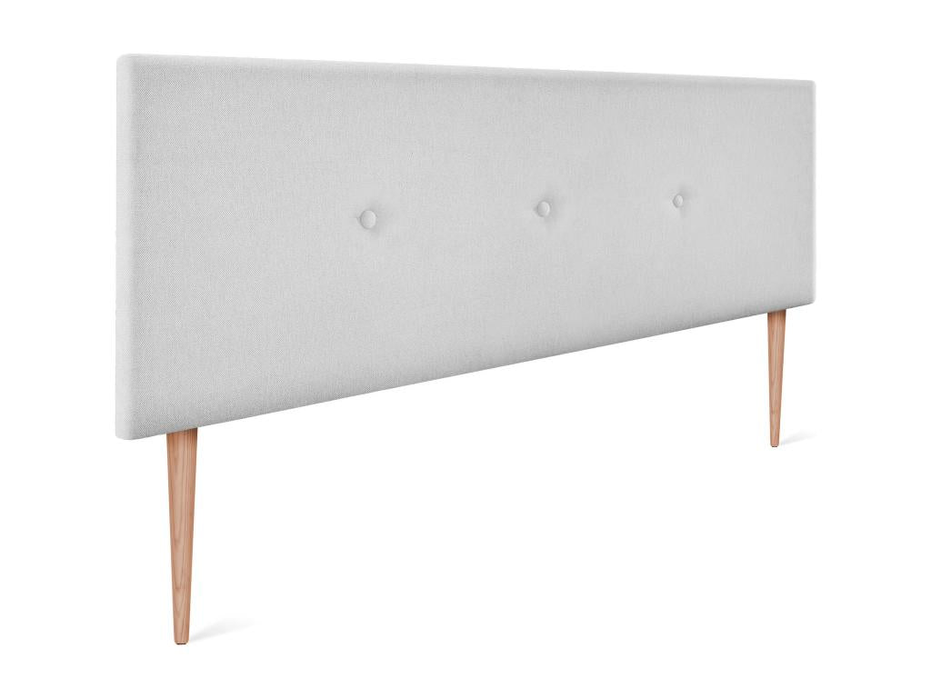 Vertchez Tête de lit en tissu Aqualine lisse avec Boutons 145x105cm avec pieds Lits 135/140 - Gris Vertchez