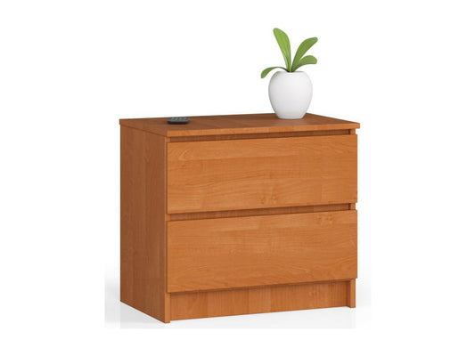 Table de chevet Vertchez K60 Aulne 60 cm 2 tiroirs façade Aulne 60x40x55 cm