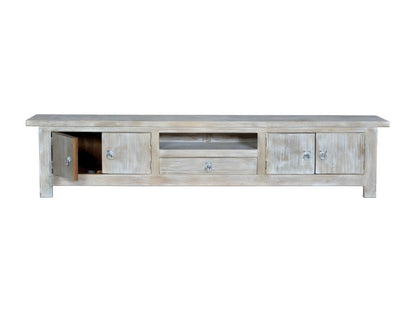 Meuble TV 1 Tiroir Bois Blanc 230x50x44cm - Vertchez