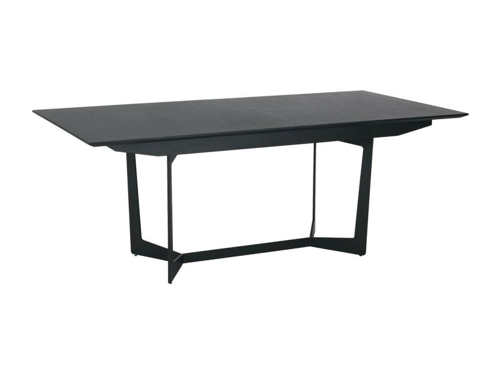Table à manger extensible Vertchez - Rectangulaire - 6 à 10 couverts - MDF et métal - Noir