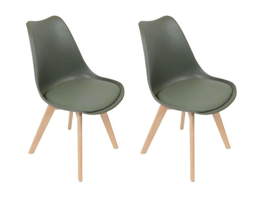 Vertchez - Lot de 2 Chaises Scandinaves Kaki