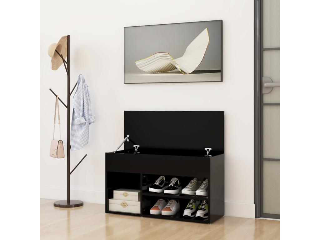 Banc à chaussures Noir 80x30x45