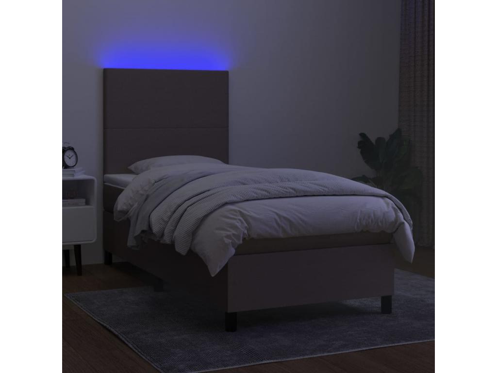 Sommier à Vertchez de lit et matelas et LED Vertchez 100x200cm Tissu