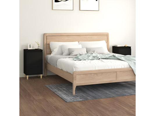 Tables de chevet 2 pièces noir 40x35x70 cm bois d'ingénierie