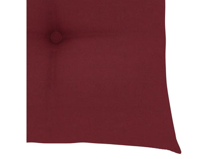 Rocking chair with burgundy red cushion, teak wood