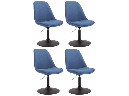 Lot de 4 chaise salle à manger - Tissu / Métal - Bleu - Vertchez
