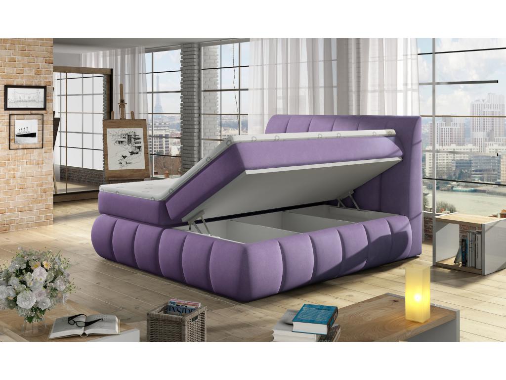 Lit continental matelassé tissu noir Vertchez-140x200