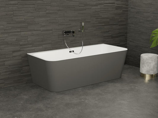 Baignoire semi-îlot murale Vertchez Grise Mate 170 170x81cm by Vertchez