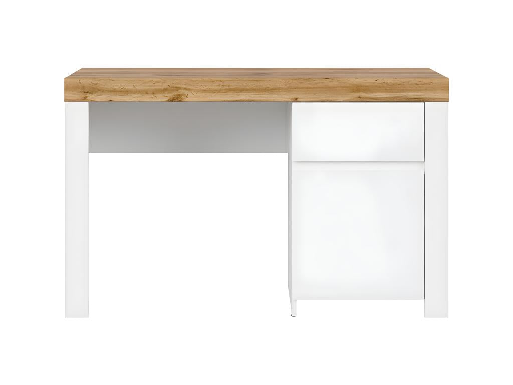 Bureau 1 porte 1 tiroir Vertchez Blanc et Bois